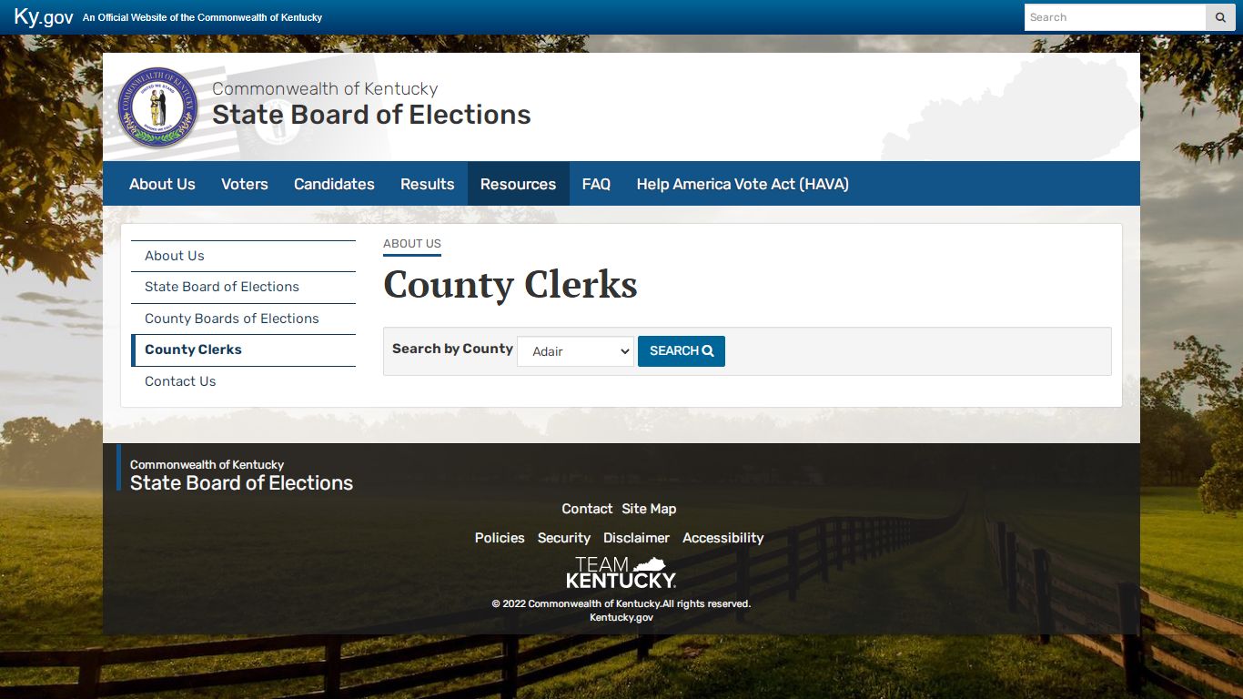 County Clerks - State Board of Elections - Kentucky